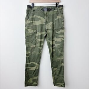 Roark Campover Cargo Pants Mens 32 Green Camo Belted Snap Ripstop Gorpcore